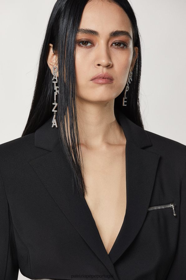 Patrizia Pepe mulheres brincos de latão e cristal prata/cristal acessório TX086V999