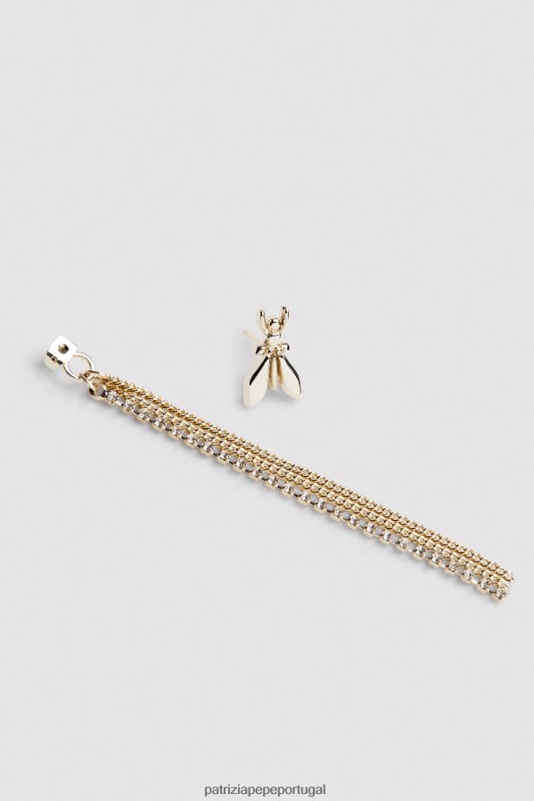 Patrizia Pepe mulheres brincos de latão e vidro cristal de ouro acessório TX086V917