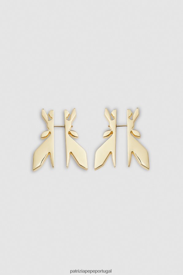 Patrizia Pepe mulheres brincos de latão ouro claro e brilhante acessório TX086V918