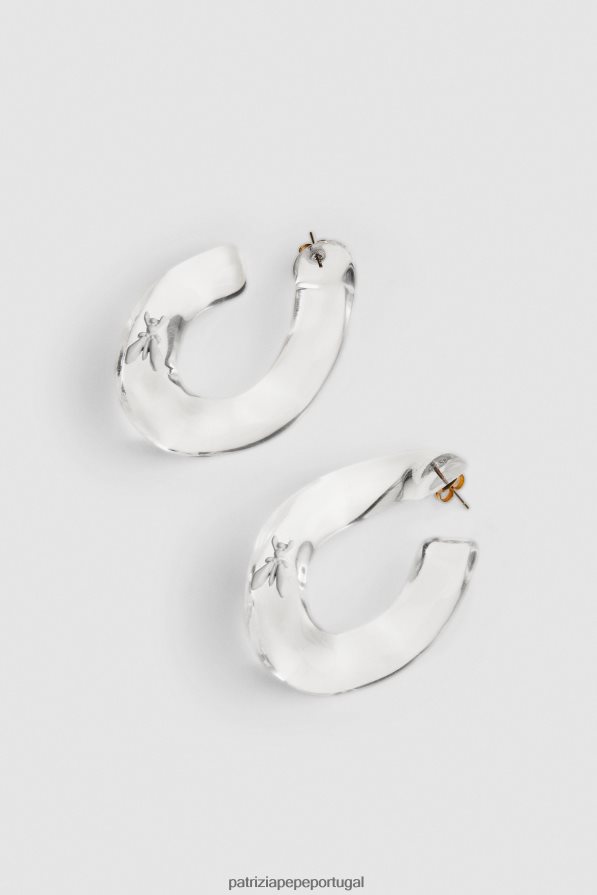 Patrizia Pepe mulheres brincos de mosca branco transparente acessório TX086V947