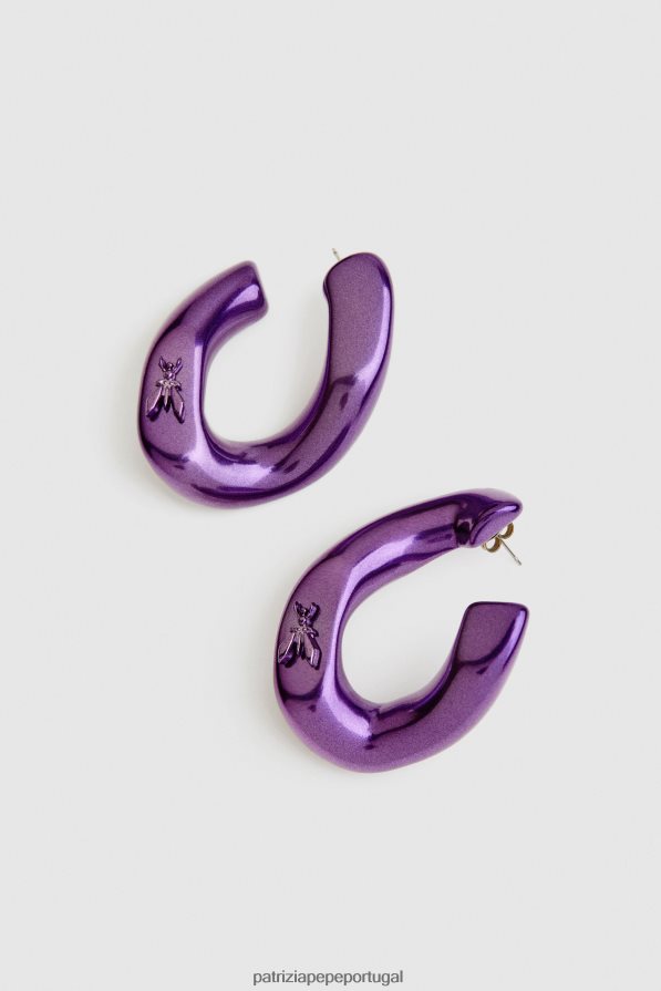 Patrizia Pepe mulheres brincos de mosca metal violeta acessório TX086V903