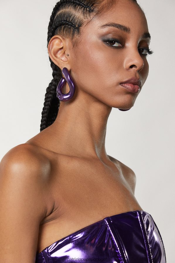 Patrizia Pepe mulheres brincos de mosca metal violeta acessório TX086V903