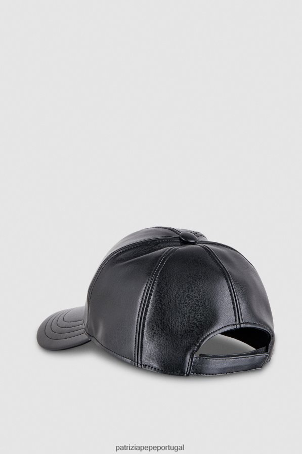 Patrizia Pepe mulheres boné de beisebol decorado com bordado de mosca Nero acessório TX086V943