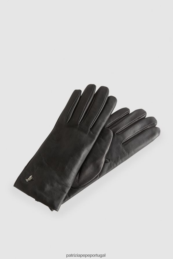 Patrizia Pepe mulheres luvas de couro Nero acessório TX086V995