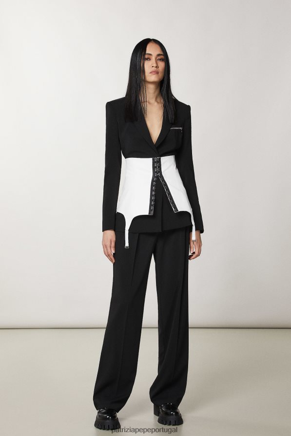 Patrizia Pepe mulheres bustiê de gabardine branco acessório TX086V955