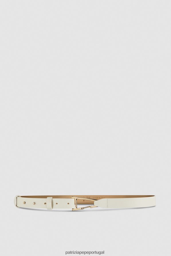 Patrizia Pepe mulheres cinto com detalhes em metal off white acessório TX086V976