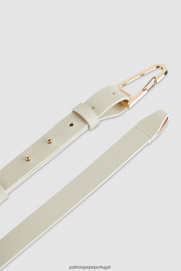 Patrizia Pepe mulheres cinto com detalhes em metal off white acessório TX086V976