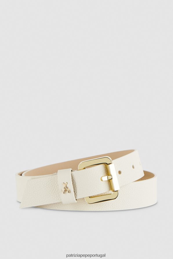 Patrizia Pepe mulheres cinto de cintura baixa adornado com fivela de rolo off white acessório TX086V972
