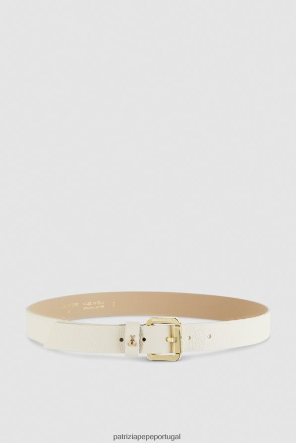 Patrizia Pepe mulheres cinto de cintura baixa adornado com fivela de rolo off white acessório TX086V972