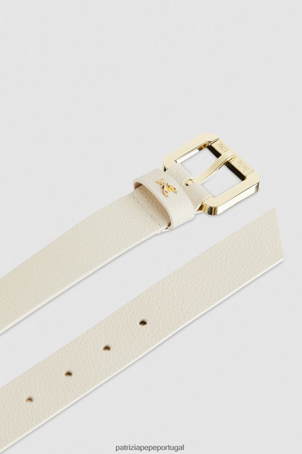 Patrizia Pepe mulheres cinto de cintura baixa adornado com fivela de rolo off white acessório TX086V972