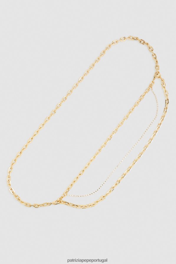 Patrizia Pepe mulheres cinto de corrente de latão cristal de ouro acessório TX086V913