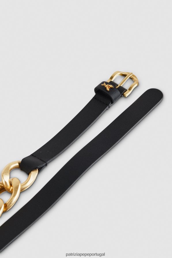 Patrizia Pepe mulheres cinto de corrente maxi dourado Nero acessório TX086V970