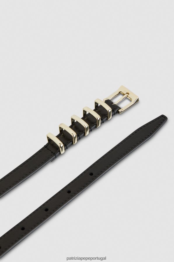 Patrizia Pepe mulheres cinto de couro cintura baixa Nero acessório TX086V974