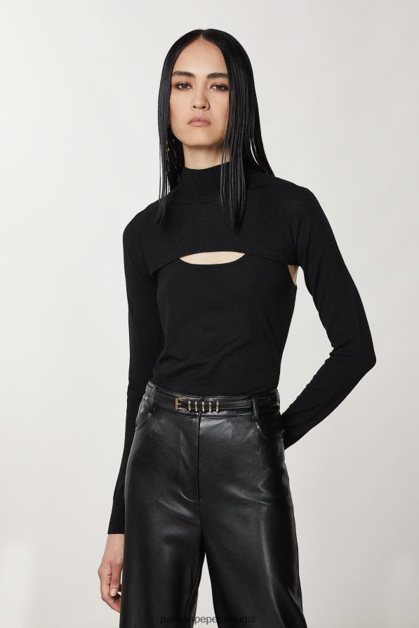 Patrizia Pepe mulheres cinto de couro cintura baixa Nero acessório TX086V974