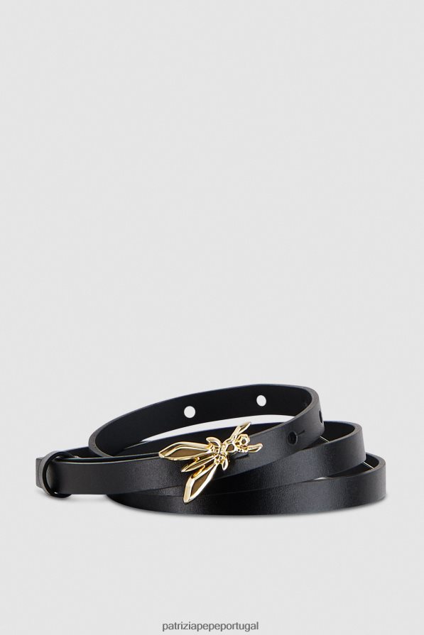 Patrizia Pepe mulheres cinto de couro cintura baixa Nero acessório TX086V979
