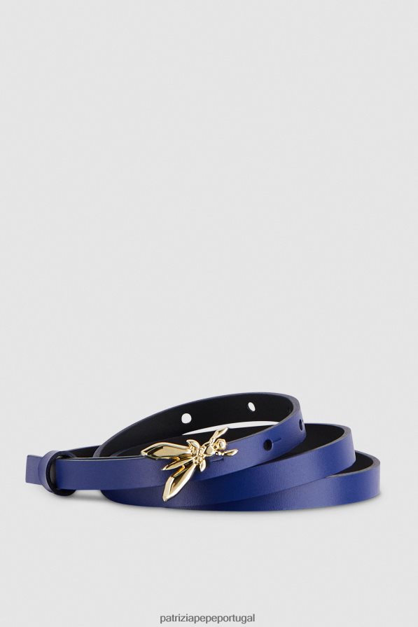 Patrizia Pepe mulheres cinto de couro cintura baixa flash azul acessório TX086V980