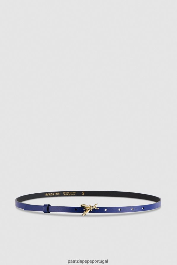 Patrizia Pepe mulheres cinto de couro cintura baixa flash azul acessório TX086V980