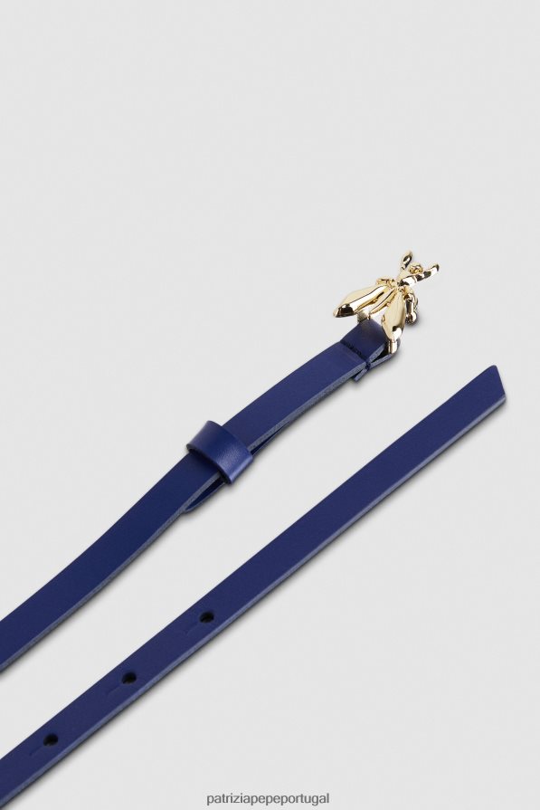 Patrizia Pepe mulheres cinto de couro cintura baixa flash azul acessório TX086V980
