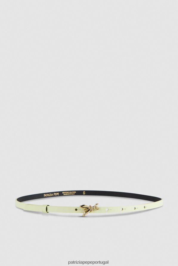 Patrizia Pepe mulheres cinto de couro cintura baixa limão claro e ensolarado acessório TX086V982