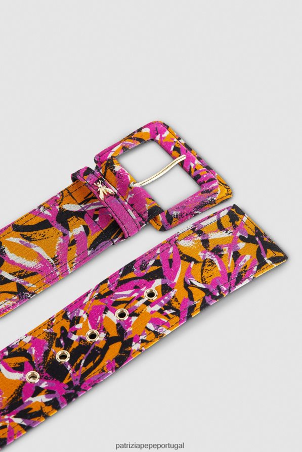 Patrizia Pepe mulheres cinto estampado cintura alta laranja suculenta abstrata acessório TX086V986