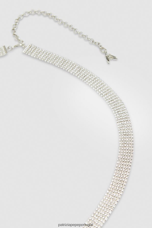 Patrizia Pepe mulheres elegante cinto de strass prata/cristal acessório TX086V953