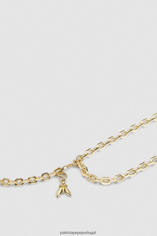 Patrizia Pepe mulheres novo cinto de corrente com corte de diamante ouro claro e brilhante acessório TX086V912