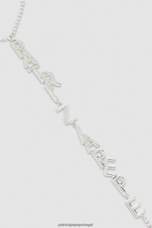 Patrizia Pepe mulheres cinto-colar de strass e latão prata/cristal acessório TX086V904