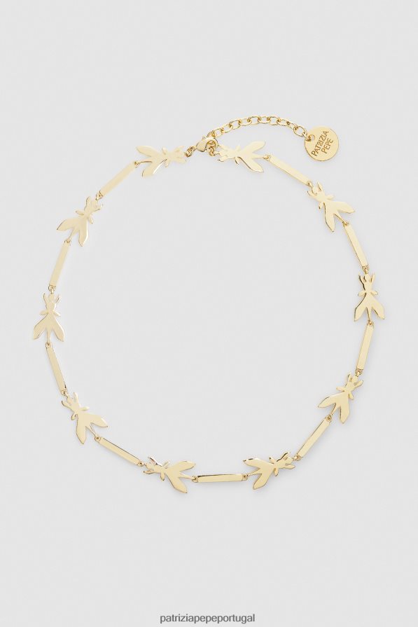 Patrizia Pepe mulheres colar chocker de latão ouro claro e brilhante acessório TX086V906