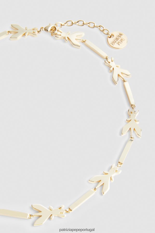 Patrizia Pepe mulheres colar chocker de latão ouro claro e brilhante acessório TX086V906