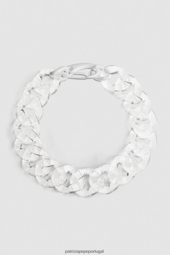 Patrizia Pepe mulheres colar de corrente branco transparente acessório TX086V946