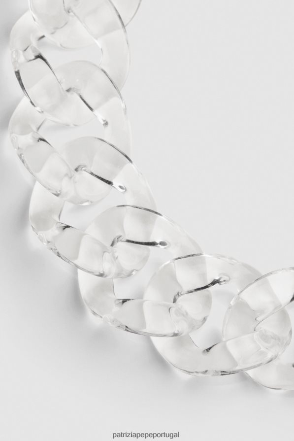 Patrizia Pepe mulheres colar de corrente branco transparente acessório TX086V946