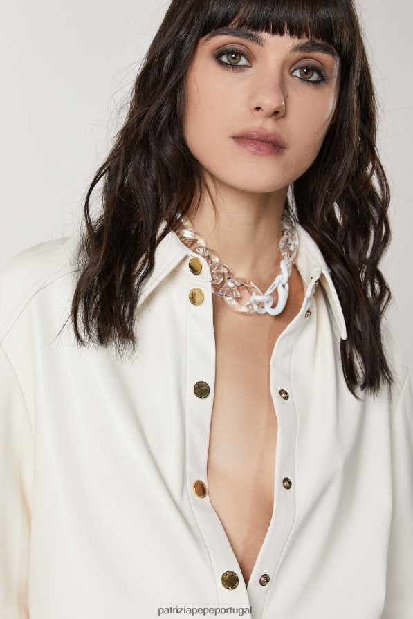 Patrizia Pepe mulheres colar de corrente branco transparente acessório TX086V946