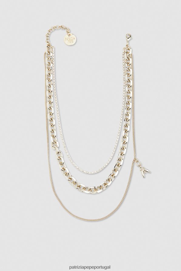 Patrizia Pepe mulheres colar de latão e vidro cristal de ouro acessório TX086V919