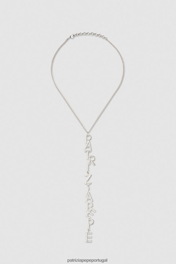 Patrizia Pepe mulheres colar de pingente de latão e cristal prata/cristal acessório TX086V921