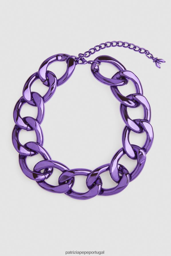 Patrizia Pepe mulheres maxi colar de corrente metal violeta acessório TX086V902
