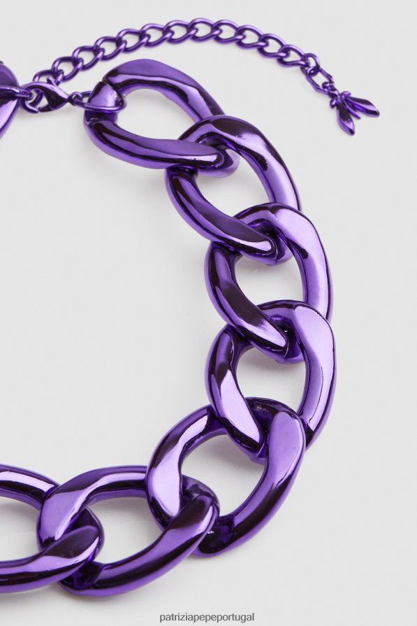 Patrizia Pepe mulheres maxi colar de corrente metal violeta acessório TX086V902