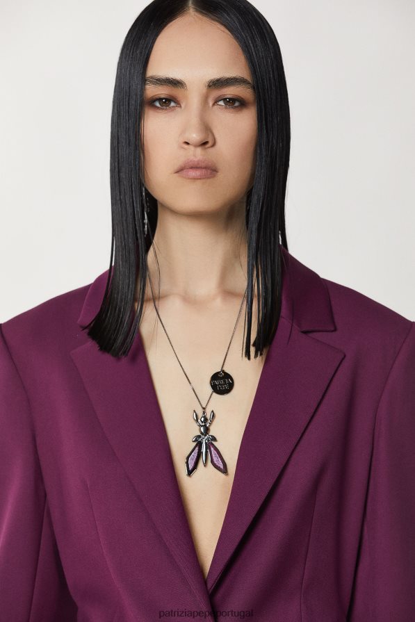Patrizia Pepe mulheres precioso colar de mosca roxo futurista acessório TX086V908