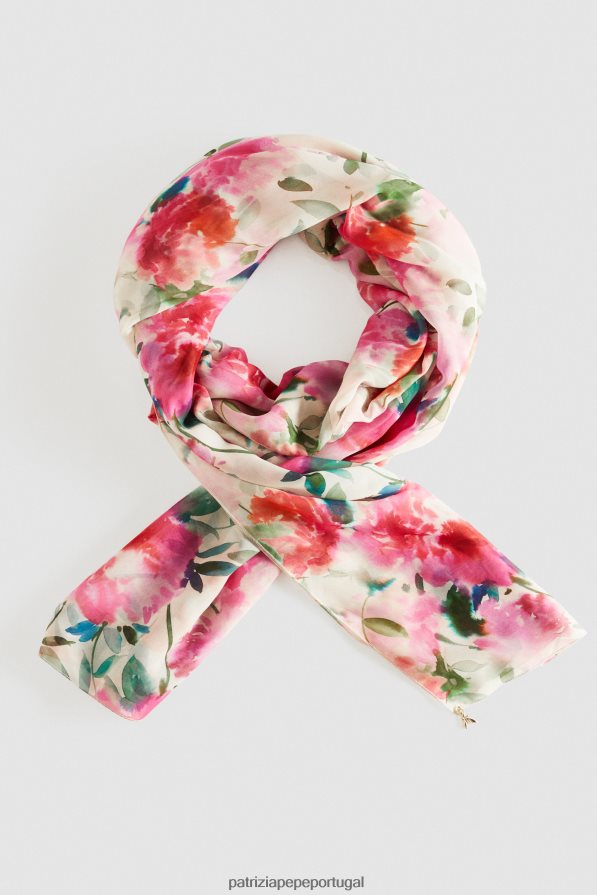 Patrizia Pepe mulheres estola de crepe estampada flor de cerimônia acessório TX086V924