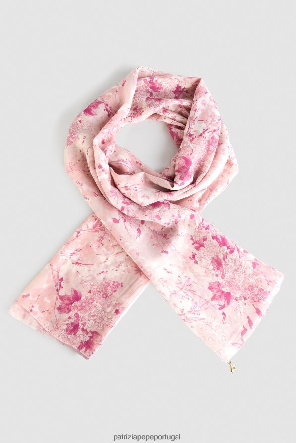 Patrizia Pepe mulheres lenço de viscose estampado Flor rosa acessório TX086V925