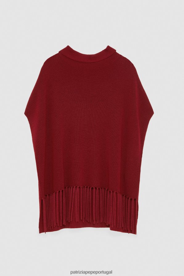 Patrizia Pepe mulheres poncho de lã vermelho marciano acessório TX086V131