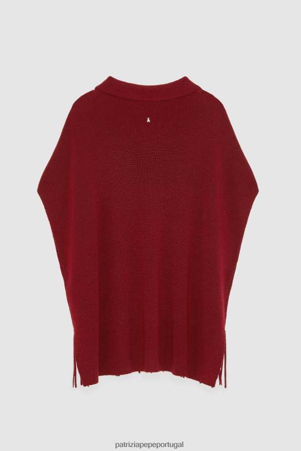 Patrizia Pepe mulheres poncho de lã vermelho marciano acessório TX086V131