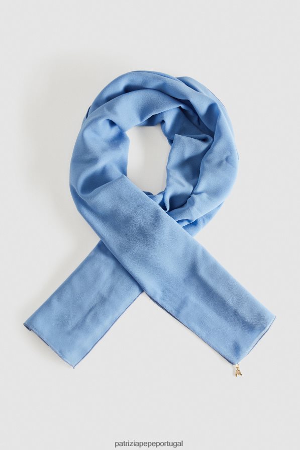 Patrizia Pepe mulheres roubou crepe cerâmica azul acessório TX086V929