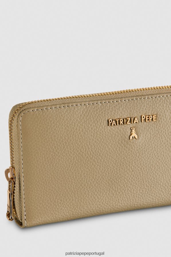 Patrizia Pepe mulheres bolsa essencial com zíper verde sálvia acessório TX086V993