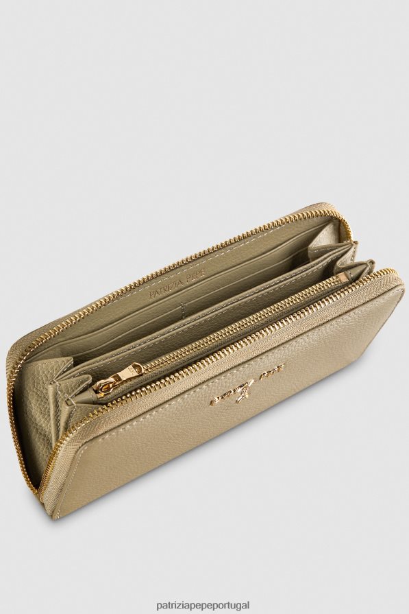 Patrizia Pepe mulheres bolsa essencial com zíper verde sálvia acessório TX086V993