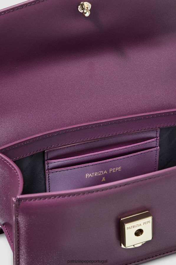 Patrizia Pepe mulheres mosca de couro bamby roxo futurista bolsas | TX086V744