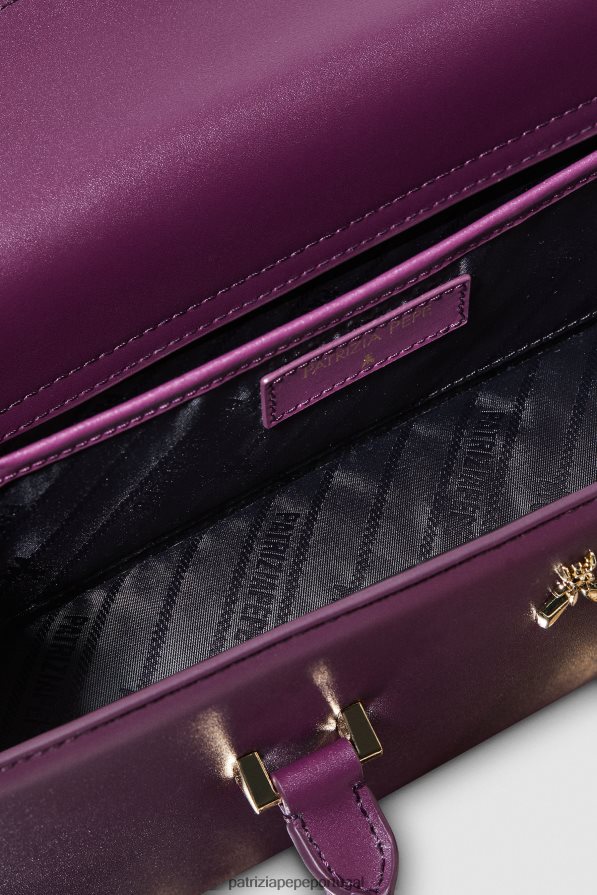 Patrizia Pepe mulheres mosca de couro bamby roxo futurista bolsas | TX086V757