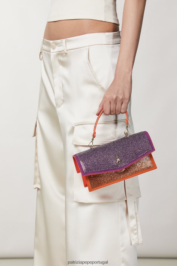 Patrizia Pepe mulheres mosca de strass bamby strass fúcsia e laranja bolsas | TX086V735