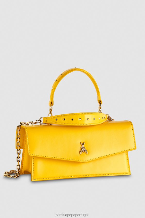 Patrizia Pepe mulheres voar bamby couro banana amarela bolsas | TX086V736