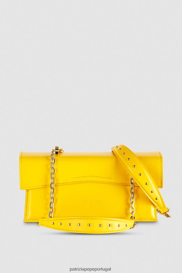 Patrizia Pepe mulheres voar bamby couro banana amarela bolsas | TX086V736