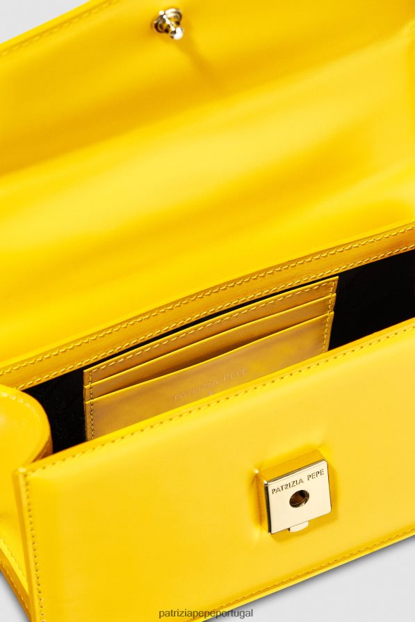 Patrizia Pepe mulheres voar bamby couro banana amarela bolsas | TX086V736